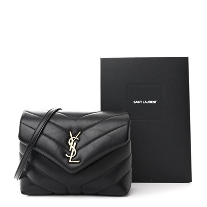 Saint Laurent Calfskin Y Quilted Monogram Toy Loulou Crossbody Bag Black 13 of 13