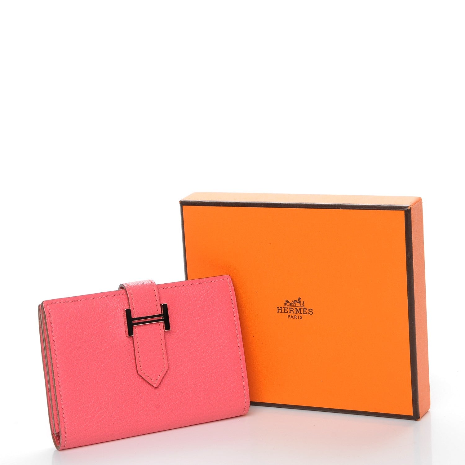 Hermes Chevre Mysore Bearn Card Holder Wallet Rose Lipstick 8 of 8