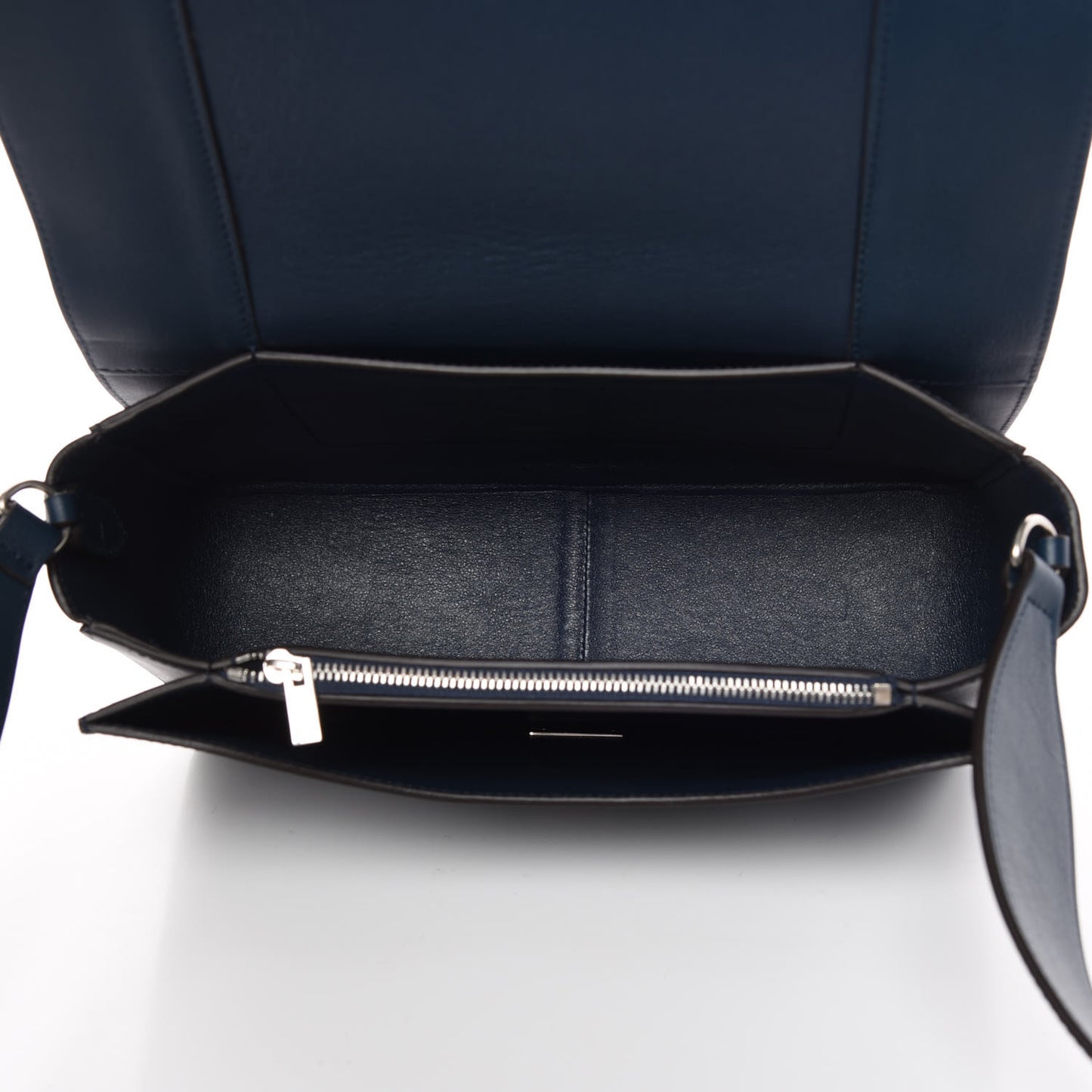Shiny Smooth Calfskin Medium Frame Shoulder Bag Steel Blue Plum