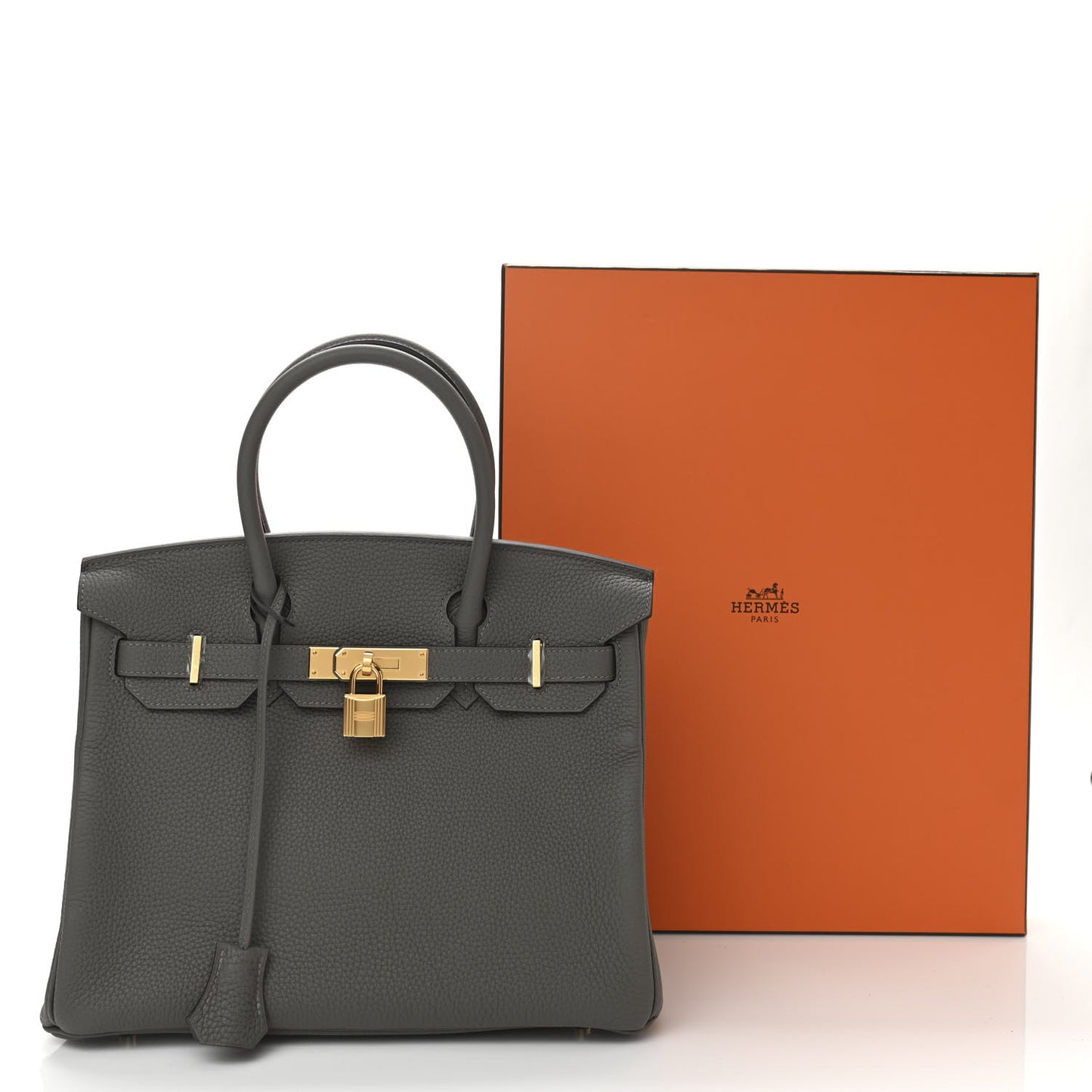 Taurillon Clemence Birkin 30 Gris Meyer