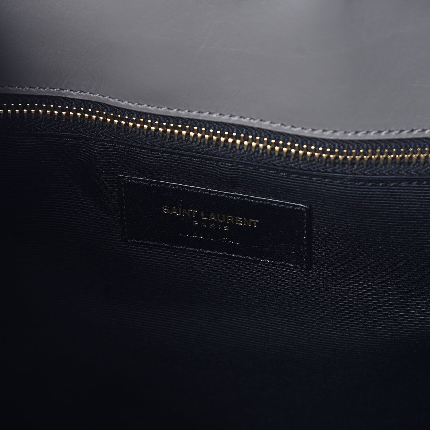 Saint Laurent Smooth Calfskin Matelasse Chevron Large Monogram Shopping Bag Grey 6 of 13