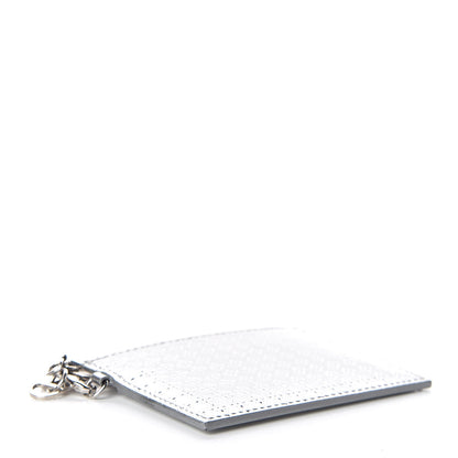 Christian Dior Metallic Patent Micro-Cannage Lady Dior Card Holder Silver 4 of 9