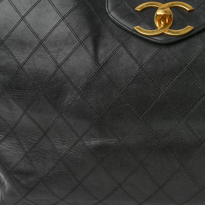 Chanel Calfskin Stitched XL Weekender Black 16 of 21