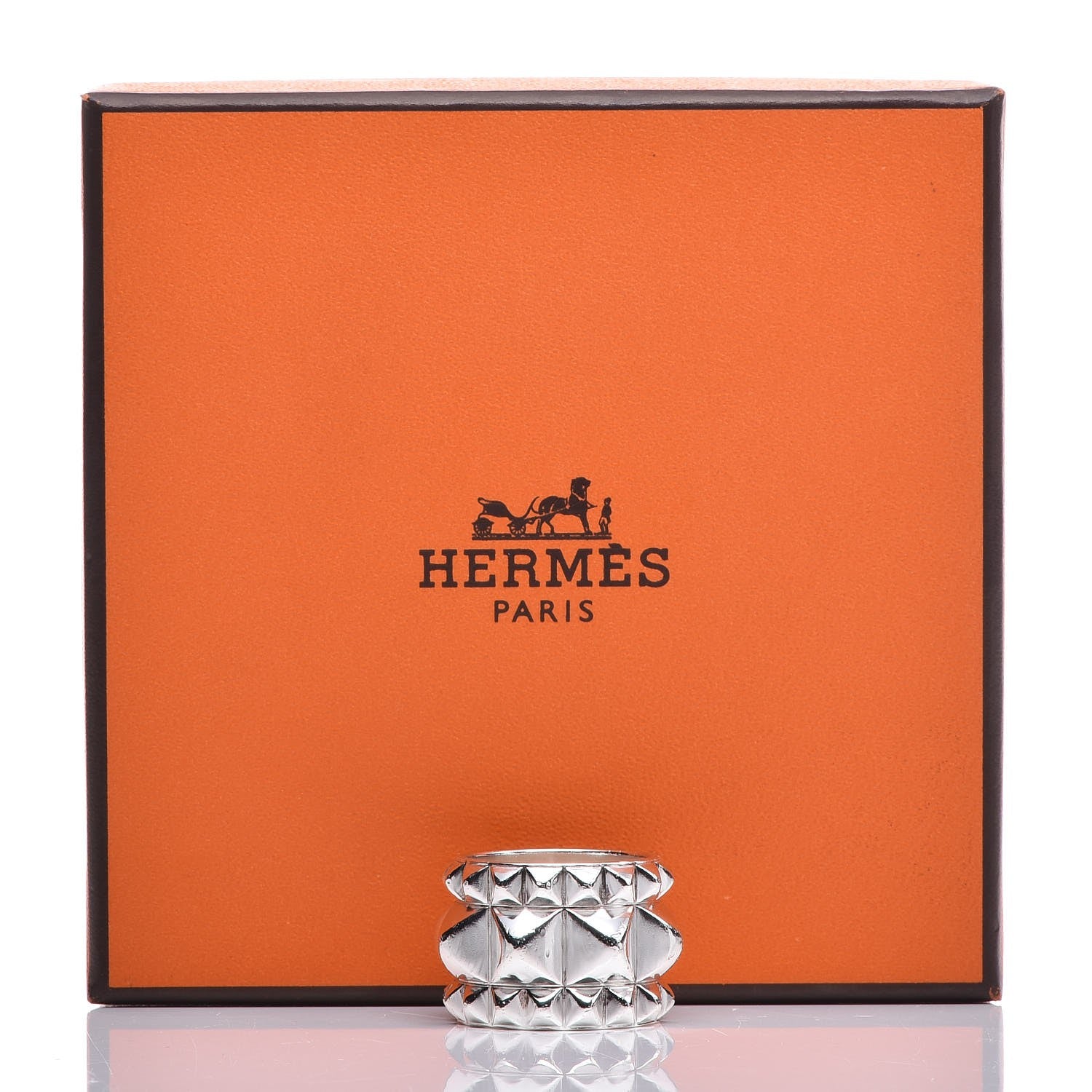 Hermes Sterling Silver Espionne Ring 55 7.25 14 of 14
