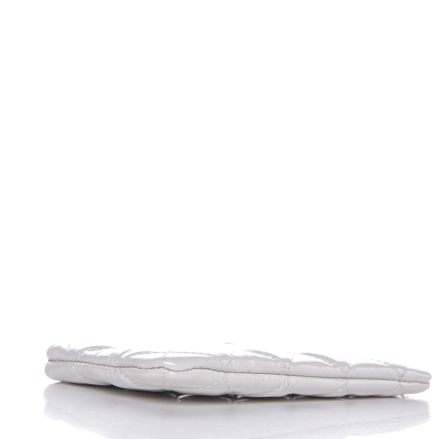 Patent Quilted Small Cosmetic Case White