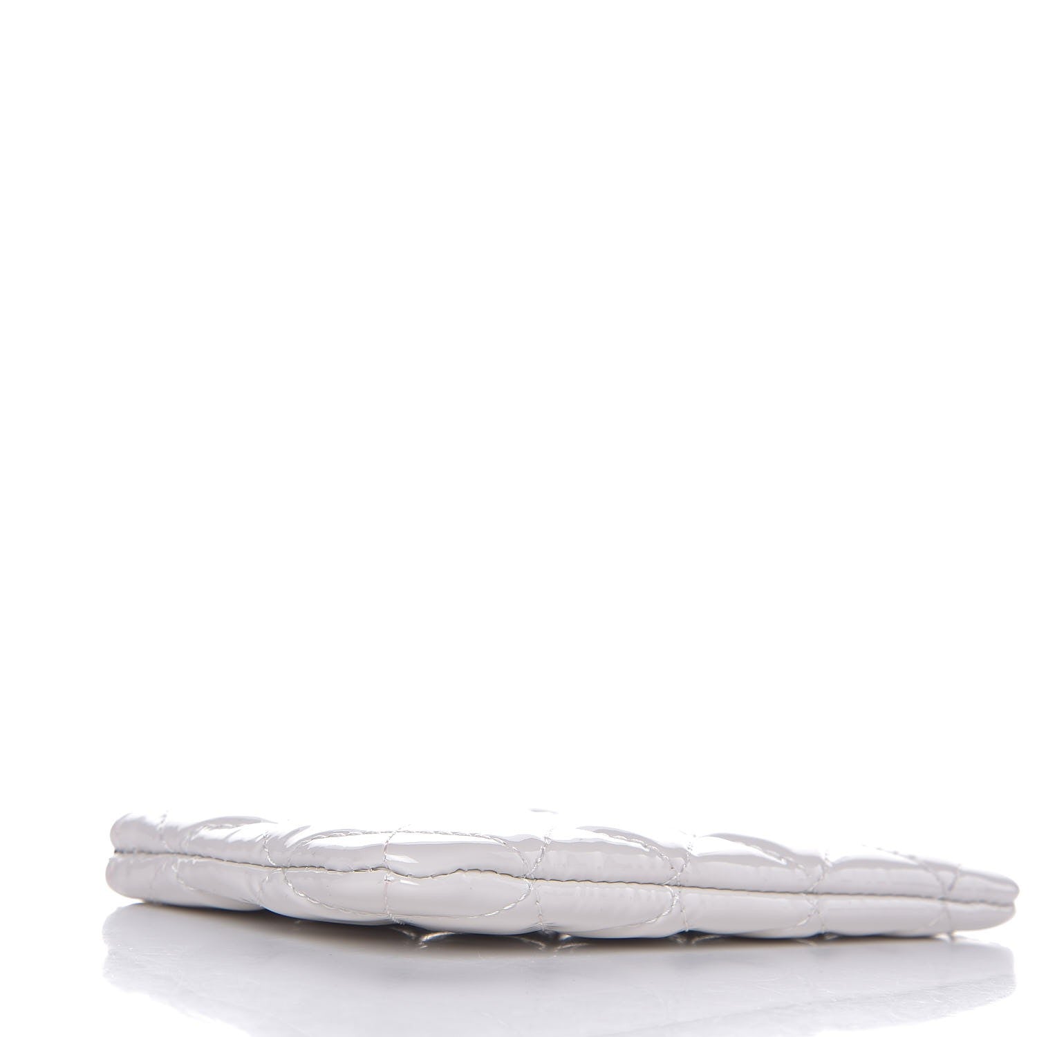Chanel Patent Quilted Small Cosmetic Case White 4 of 8