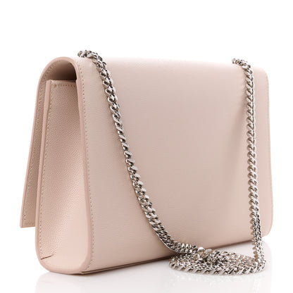 Saint Laurent Grain De Poudre Medium Monogram Kate Satchel Rose Poudre 3 of 11