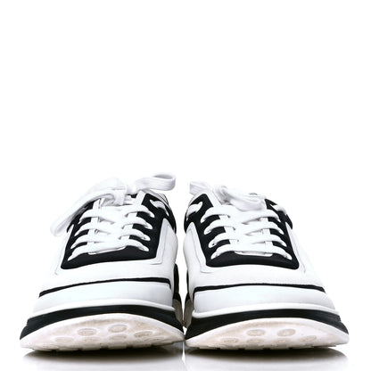 Chanel Lycra Womens CC Sneakers 41 White Black 2 of 5