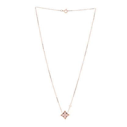 Louis Vuitton 18K Pink Gold Diamond Pink Mother of Pearl Color Blossom BB Star Pendant Necklace 3 of 5