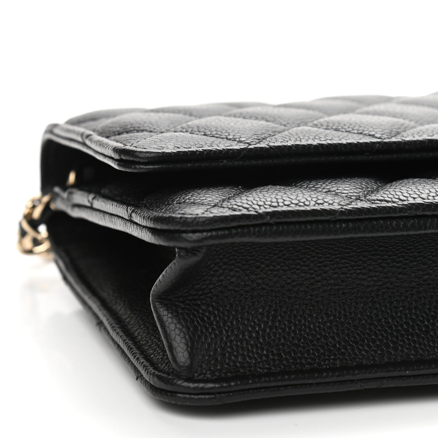 Caviar Quilted Tiny CC Wallet On Chain WOC Black