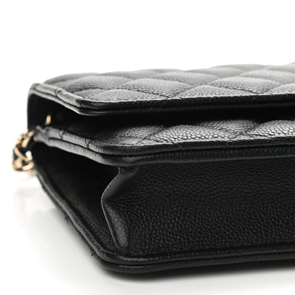 Chanel Caviar Quilted Tiny CC Wallet On Chain WOC Black 9 of 13