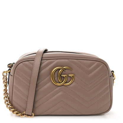 Gucci Calfskin Matelasse Small GG Marmont Chain Shoulder Bag Porcelain Rose 1 of 11
