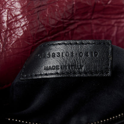 Saint Laurent Crinkled Calfskin Matelasse Monogram Niki Chain Wallet Dark Legion Red 7 of 11