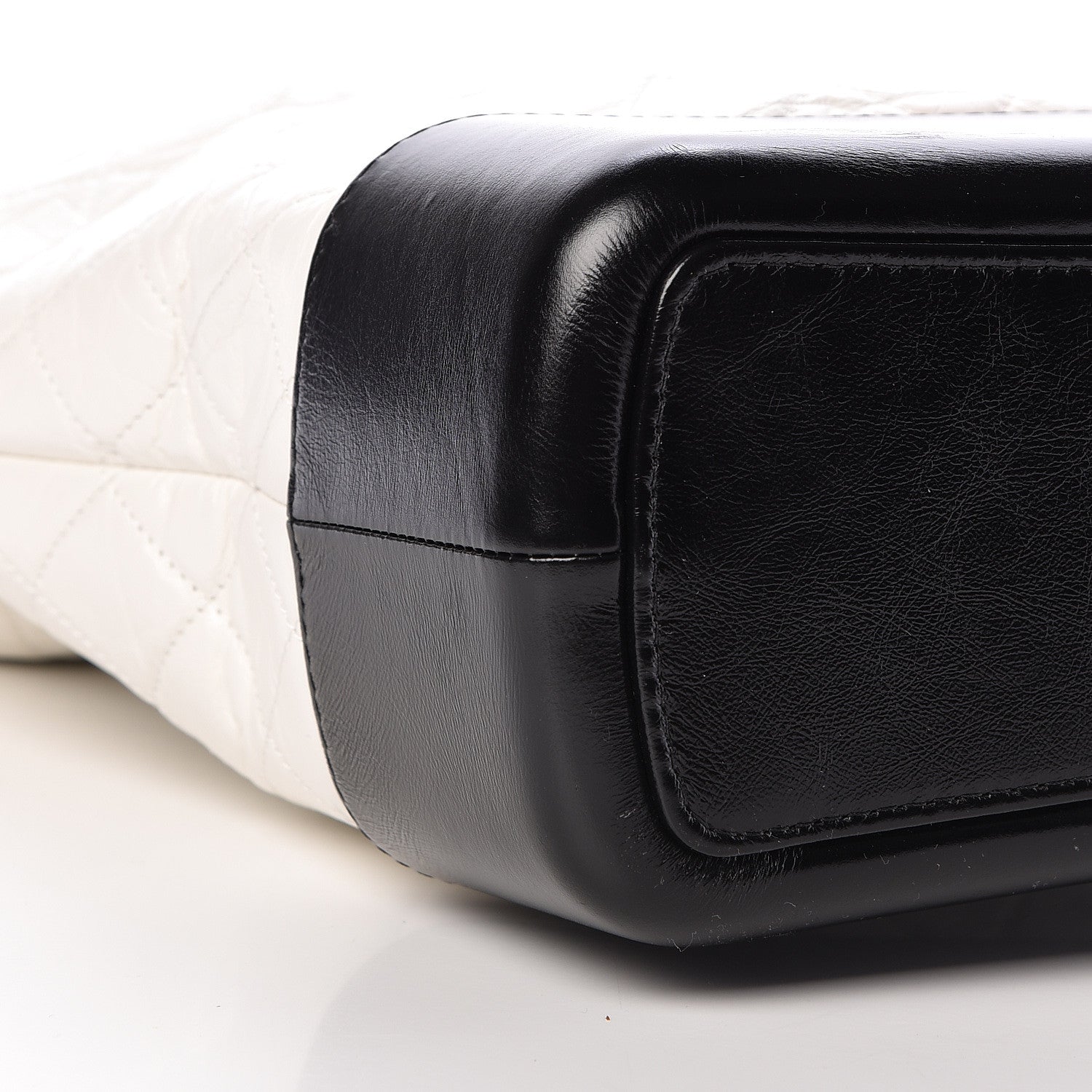 Chanel Aged Calfskin Quilted Maxi Gabrielle Hobo White Black 9 of 11