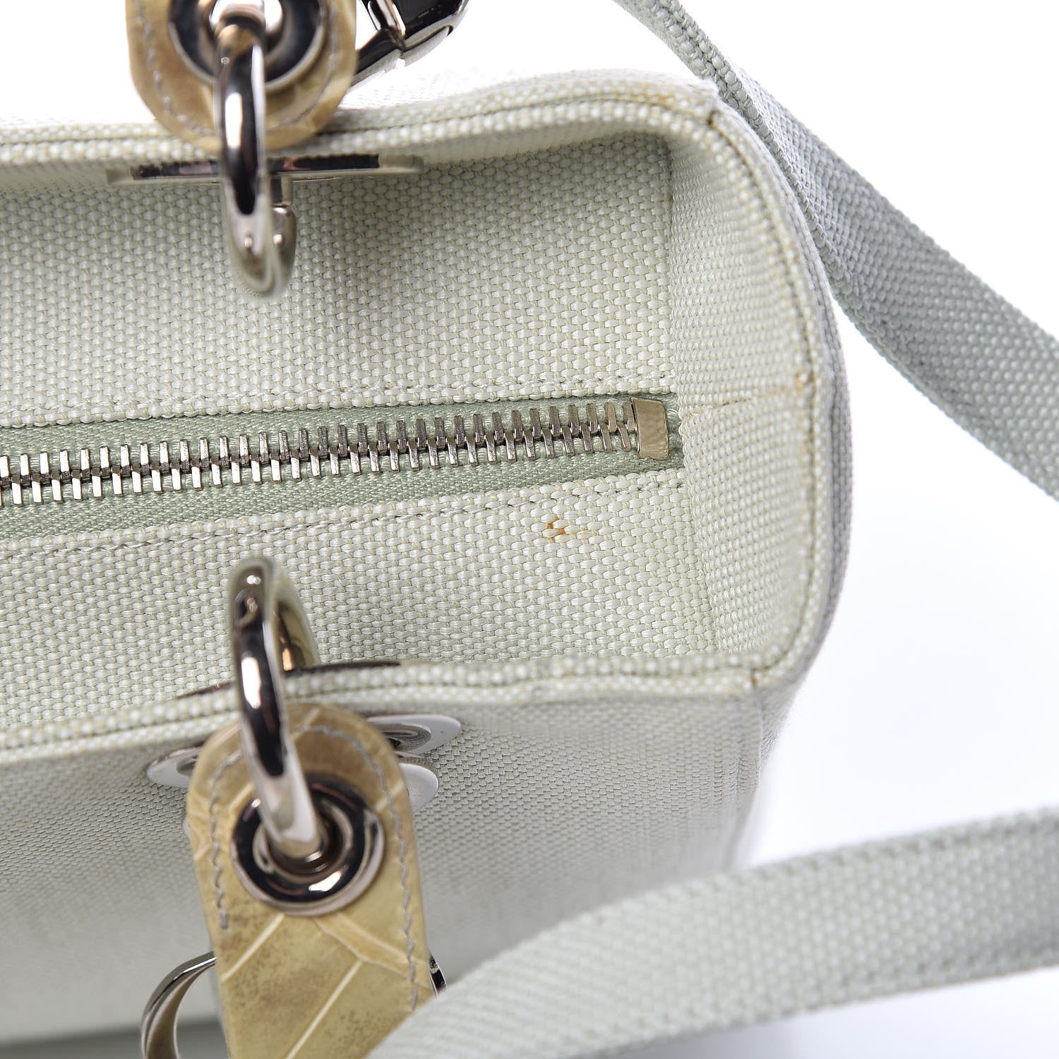 Christian Dior Canvas Crocodile Medium Lady Dior Vert Clair 10 of 19