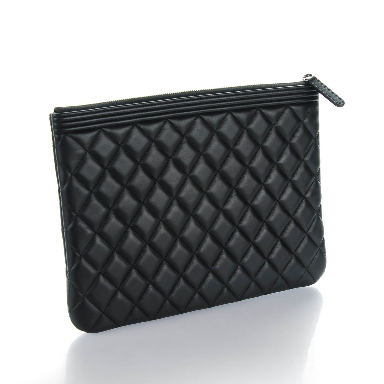 Chanel Lambskin Quilted Medium Boy Cosmetic Case Black 3 of 7