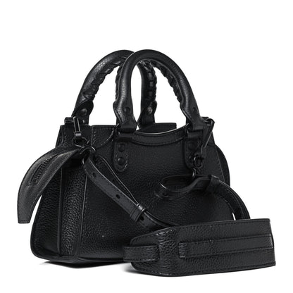 Balenciaga Grained Calfskin Neo Classic Black Hardware Nano City Crossbody Black 2 of 8