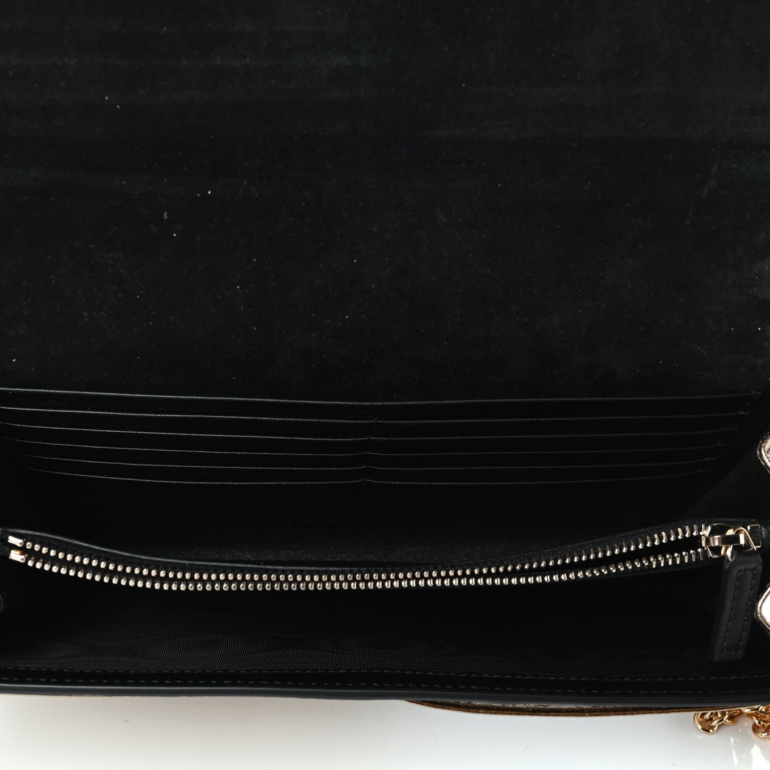 Saint Laurent Metallic Calfskin Monogram Belle de Jour Chain Clutch Gold 4 of 5