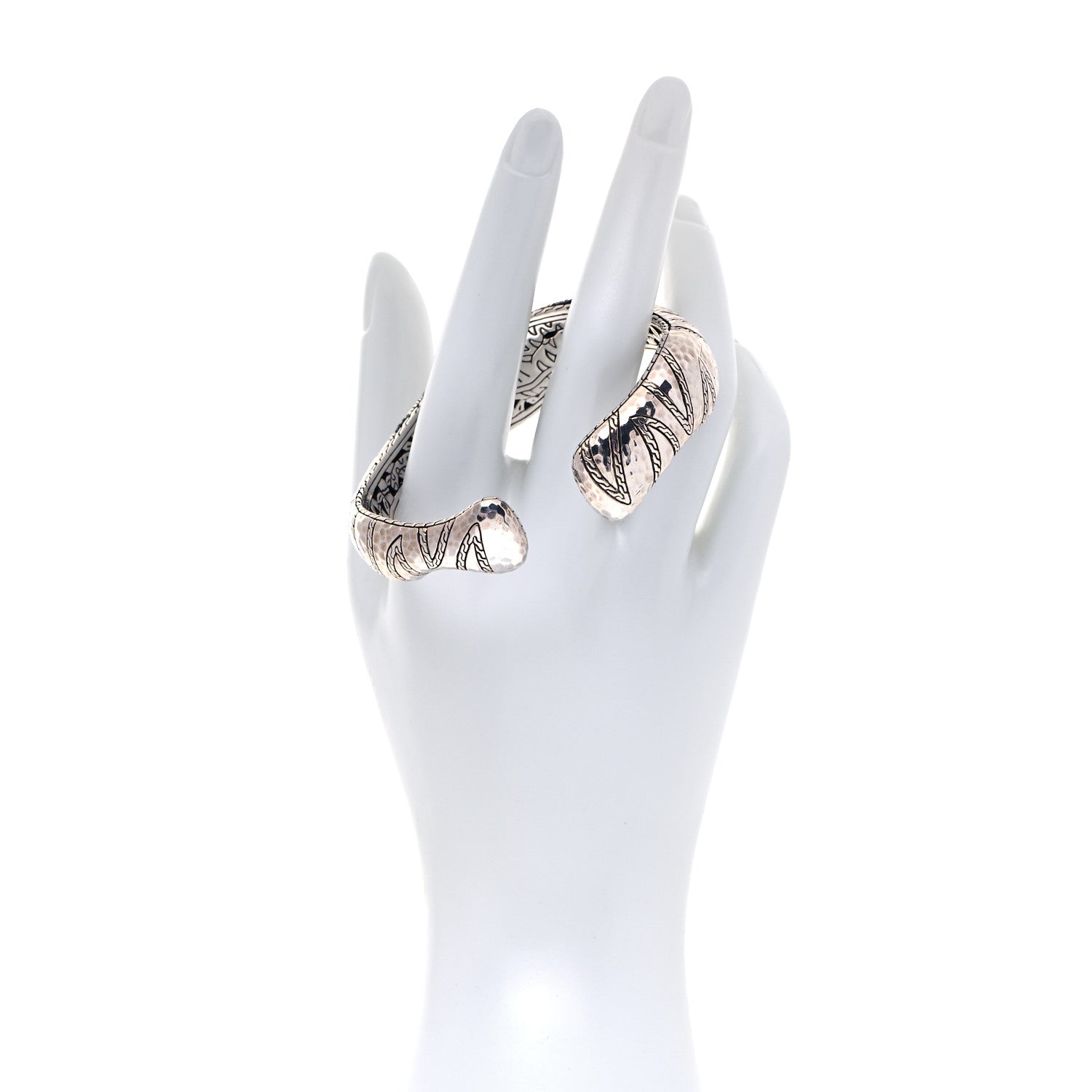 John Hardy Sterling Silver Black Sapphire Palu Macan Tiger Stripe Cuff Bracelet 2 of 4