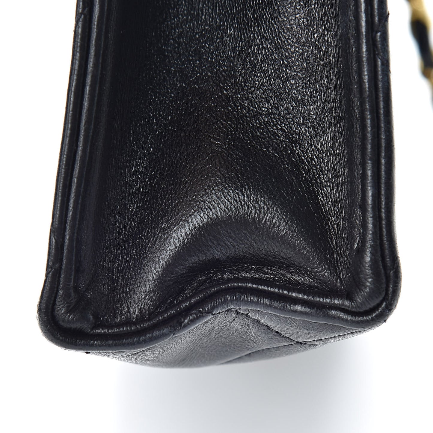 Lambskin Quilted Small Single Flap Navy