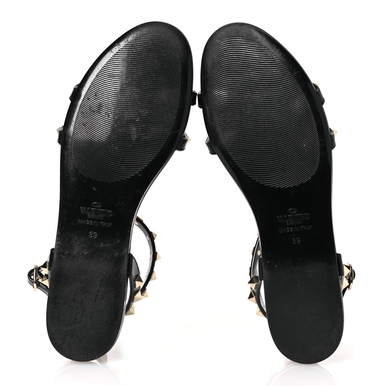Valentino Garavani PVC Jelly Rockstud Caged Sandals 39 Black 7 of 9
