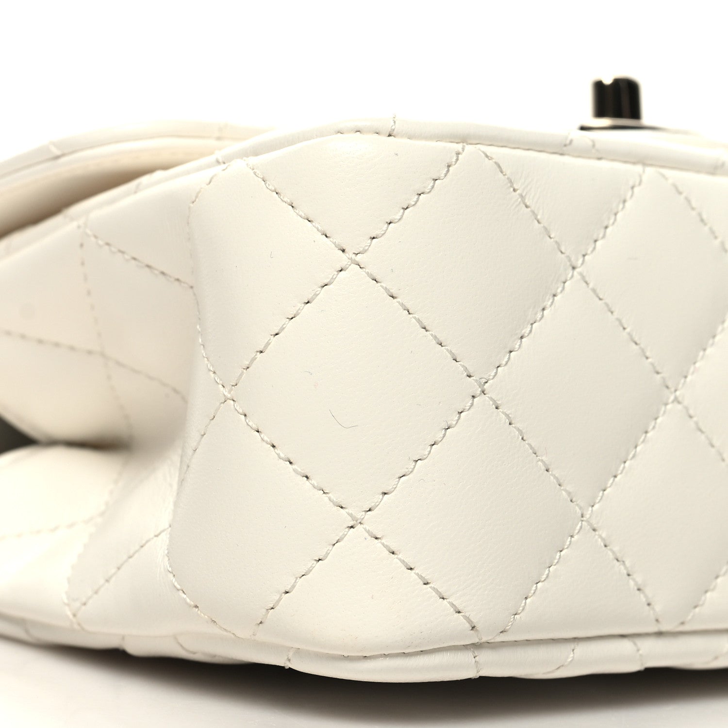 Chanel Lambskin Quilted Mini Crystal Top Handle Rectangular Flap White 9 of 11