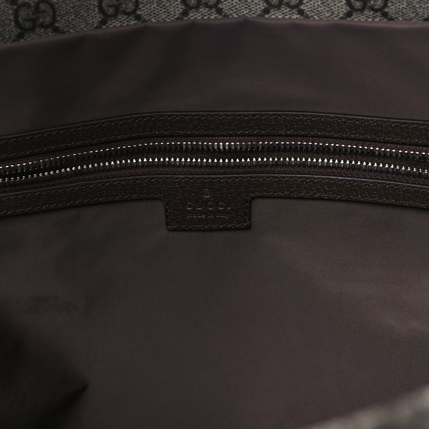 Tender GG Supreme Monogram Textured Dollar Calfskin Web Tote Beige Ebony New Acero