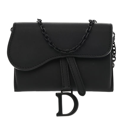 Christian Dior Ultra Matte Calfskin Nano Saddle Chain Pouch Black 1 of 9
