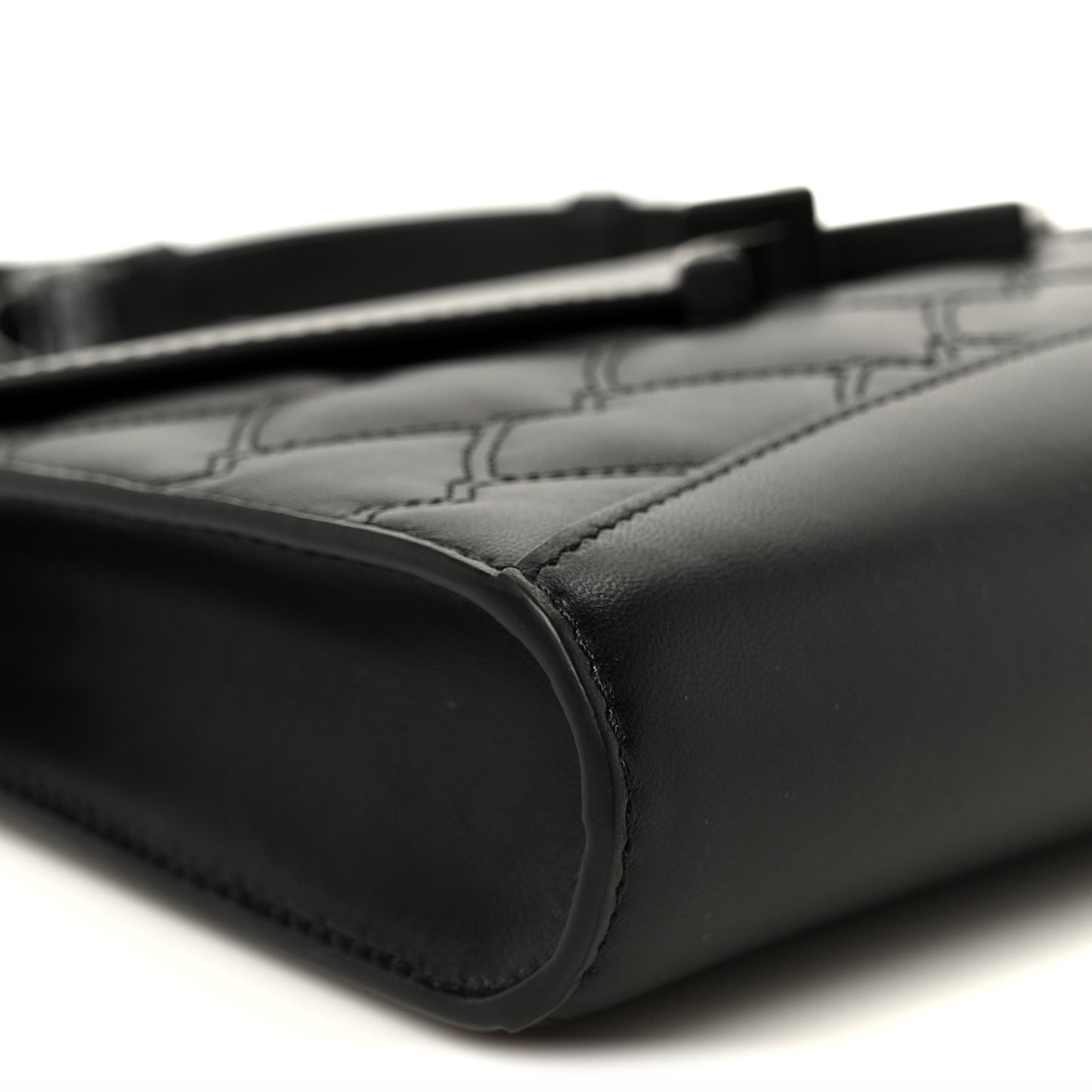 Lambskin Quilted Gabrielle Clutch Black