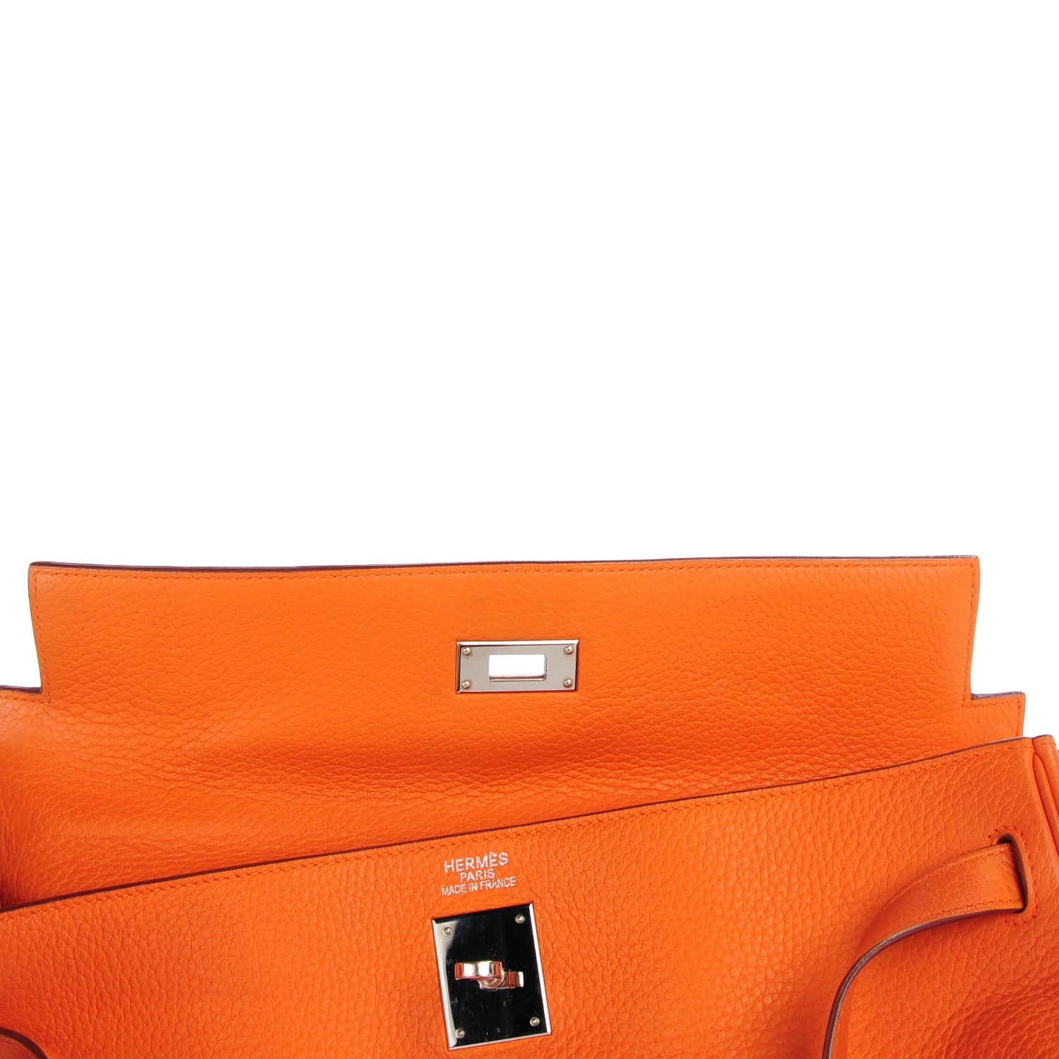 Hermes Taurillon Clemence Kelly Retourne 35 Orange 12 of 22