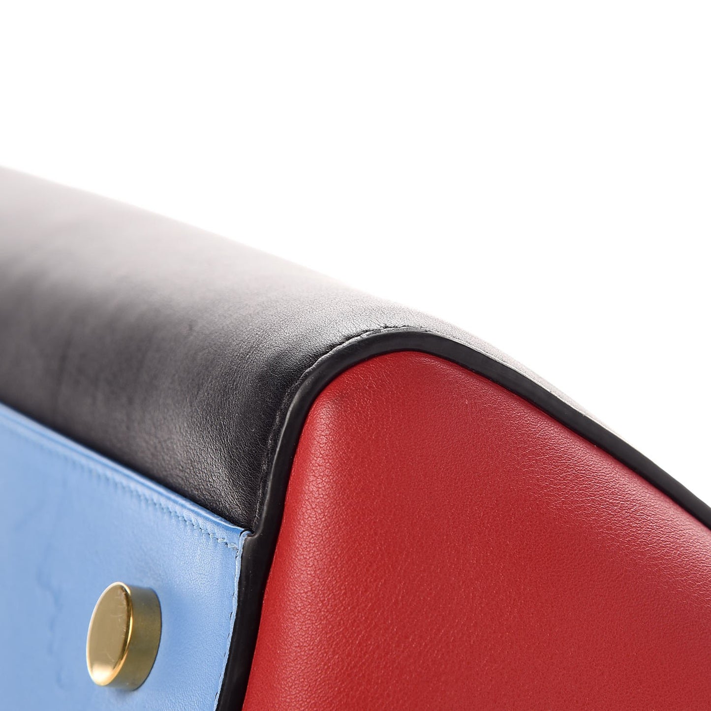Calfskin Small Cabas Rive Gauche Bag Black Red Yellow White