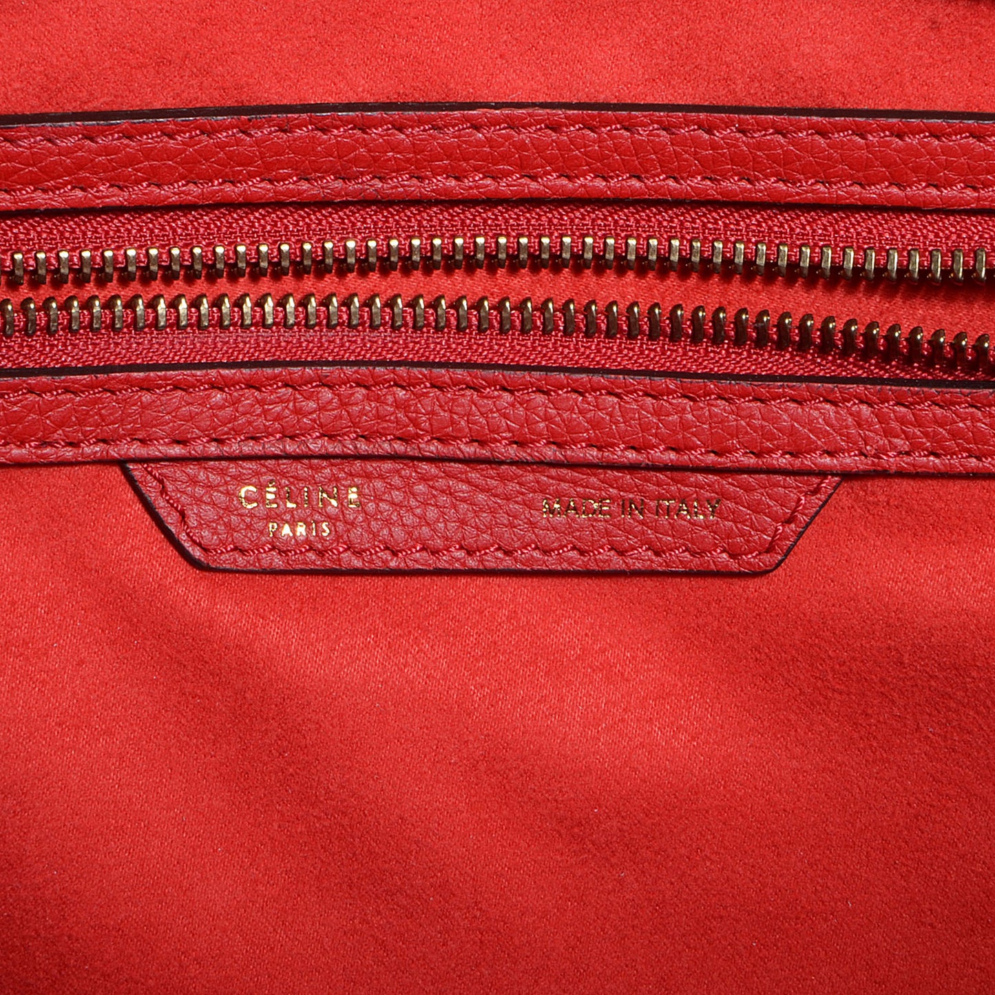Drummed Calfskin Mini Luggage Vermillion