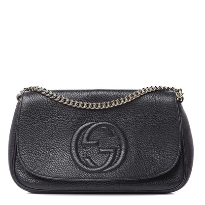 Gucci Pebbled Calfskin Medium Soho Flap Crossbody Black 1 of 15