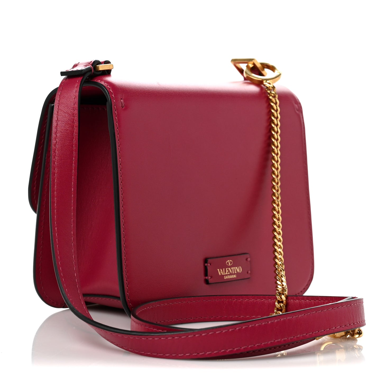 Smooth Calfskin Small VSling Shoulder Bag Fuchsia