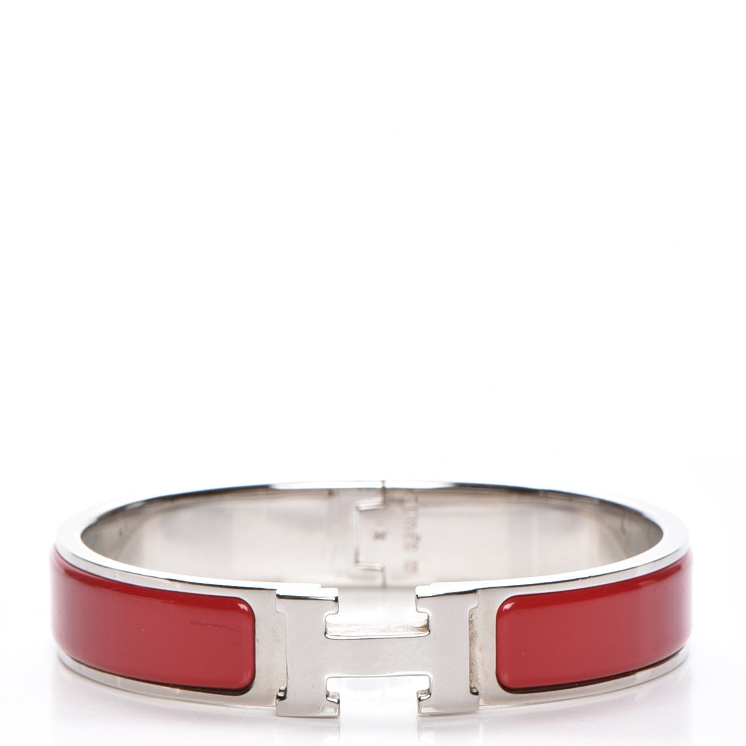Hermes Enamel Narrow Clic Clac H Bracelet PM Red 1 of 5