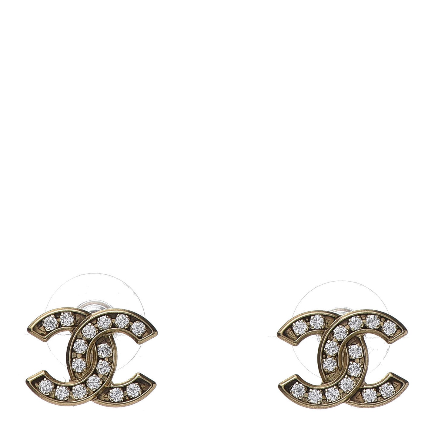 Crystal CC Earrings Gold