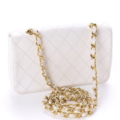 Chanel Calfskin Diamond Double Stitch Flap White 3 of 22