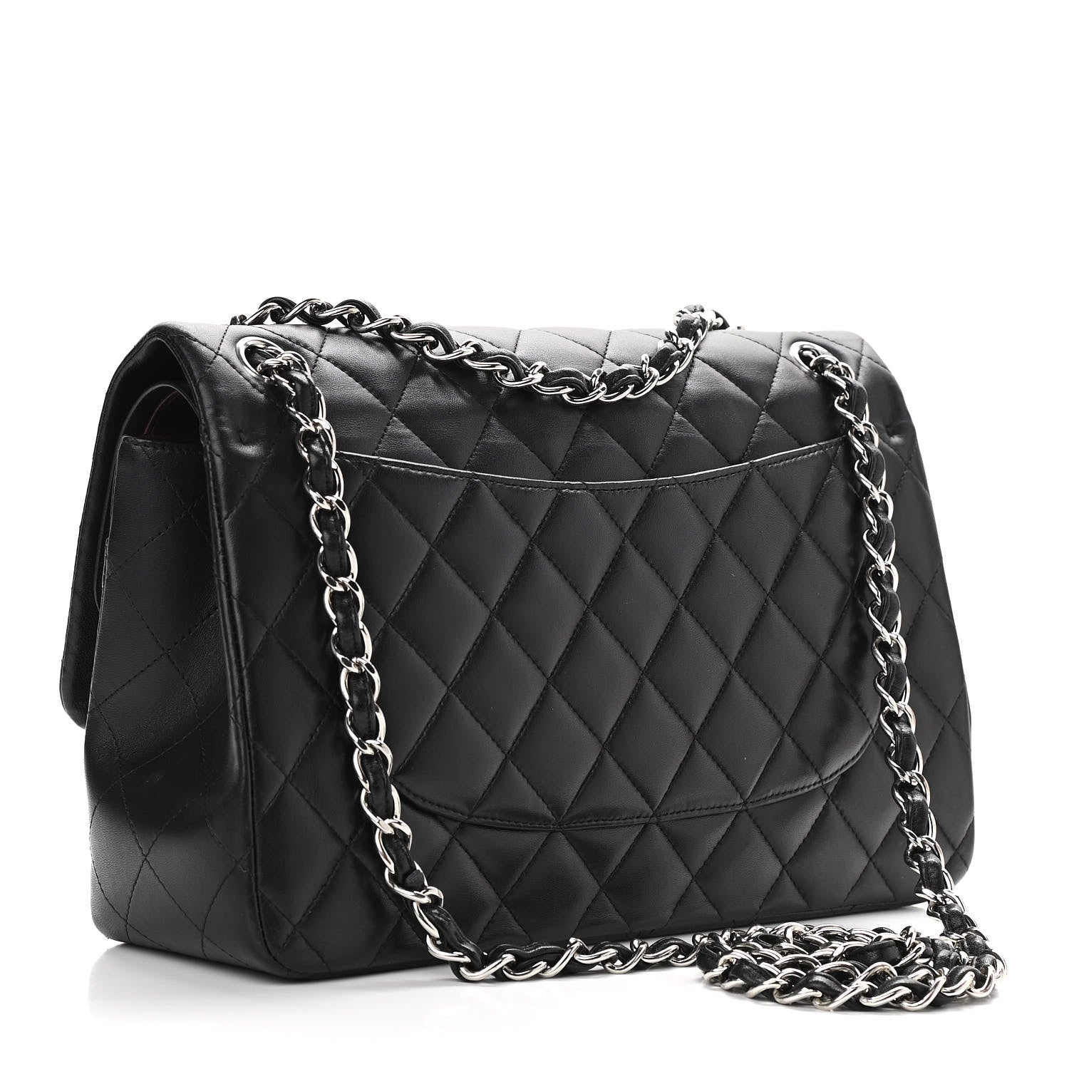Chanel Lambskin Quilted Jumbo Double Flap Black 3 of 13