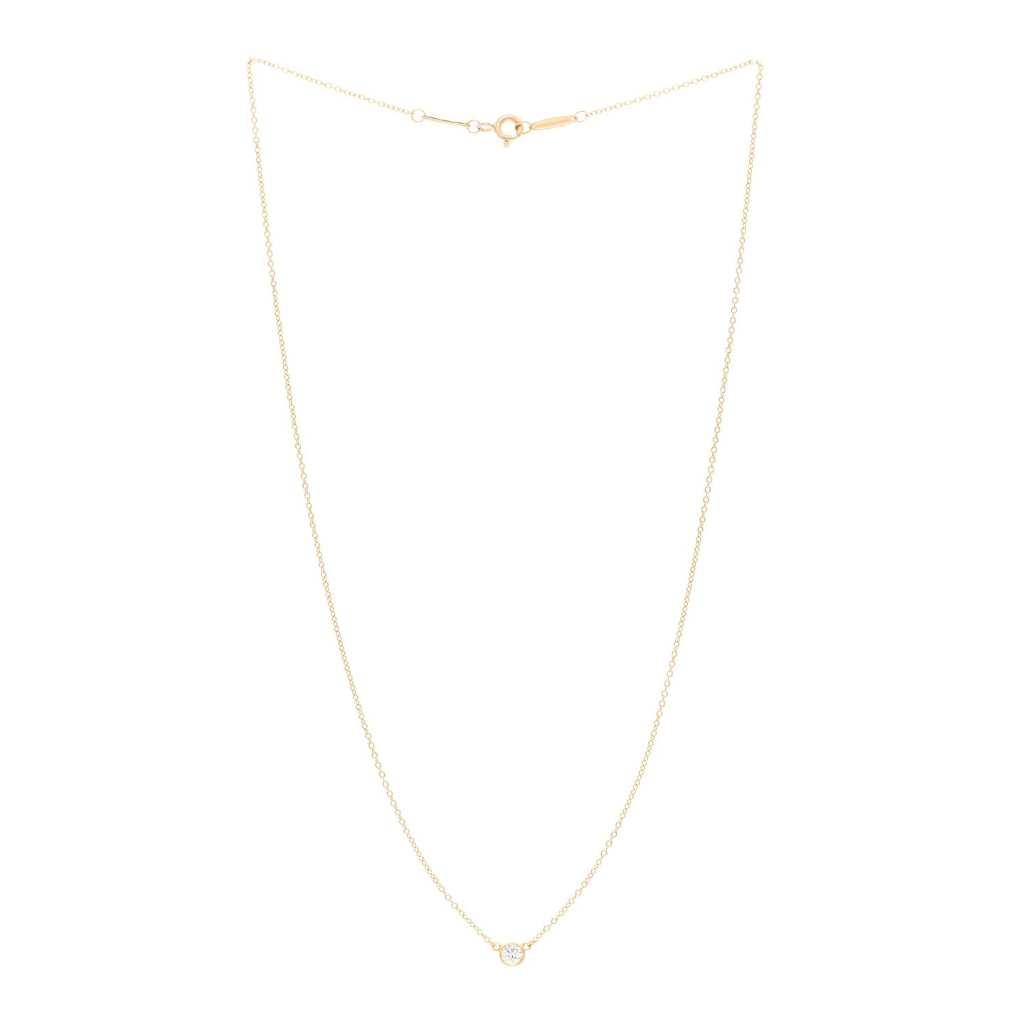 18K Yellow Gold Diamond .16ct Elsa Peretti Diamonds by the Yard Pendant Necklace