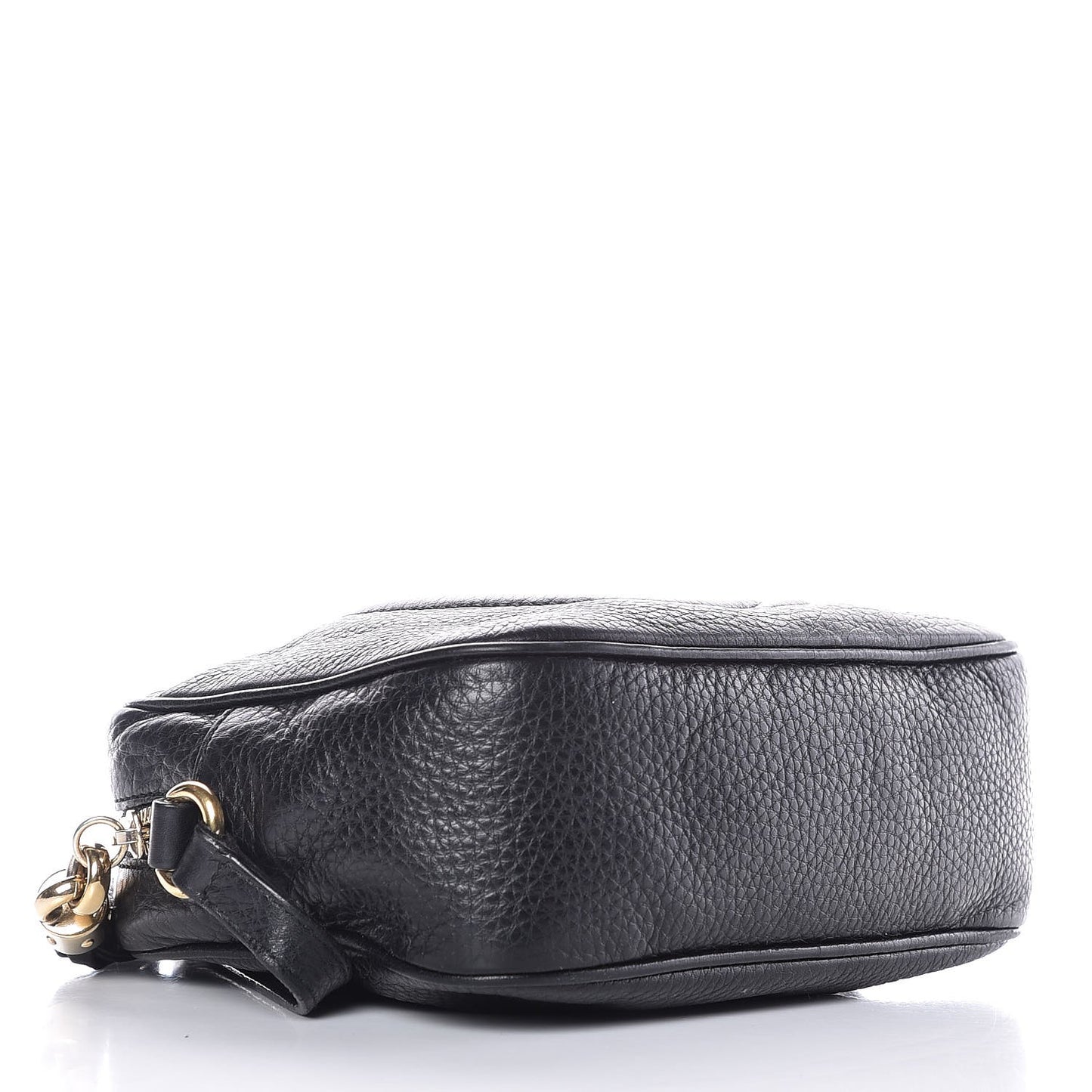 Pebbled Calfskin Small Soho Disco Bag Black