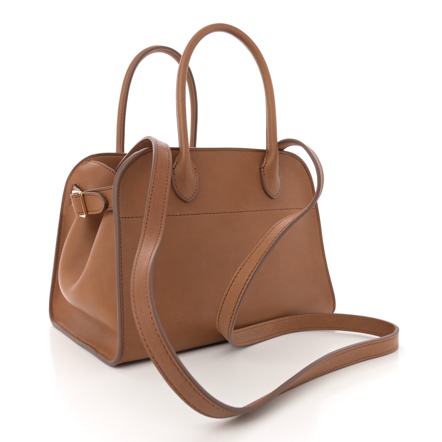 The Row Polished Saddle Calfskin Soft Margaux 10 Bag Cuir 3 of 12