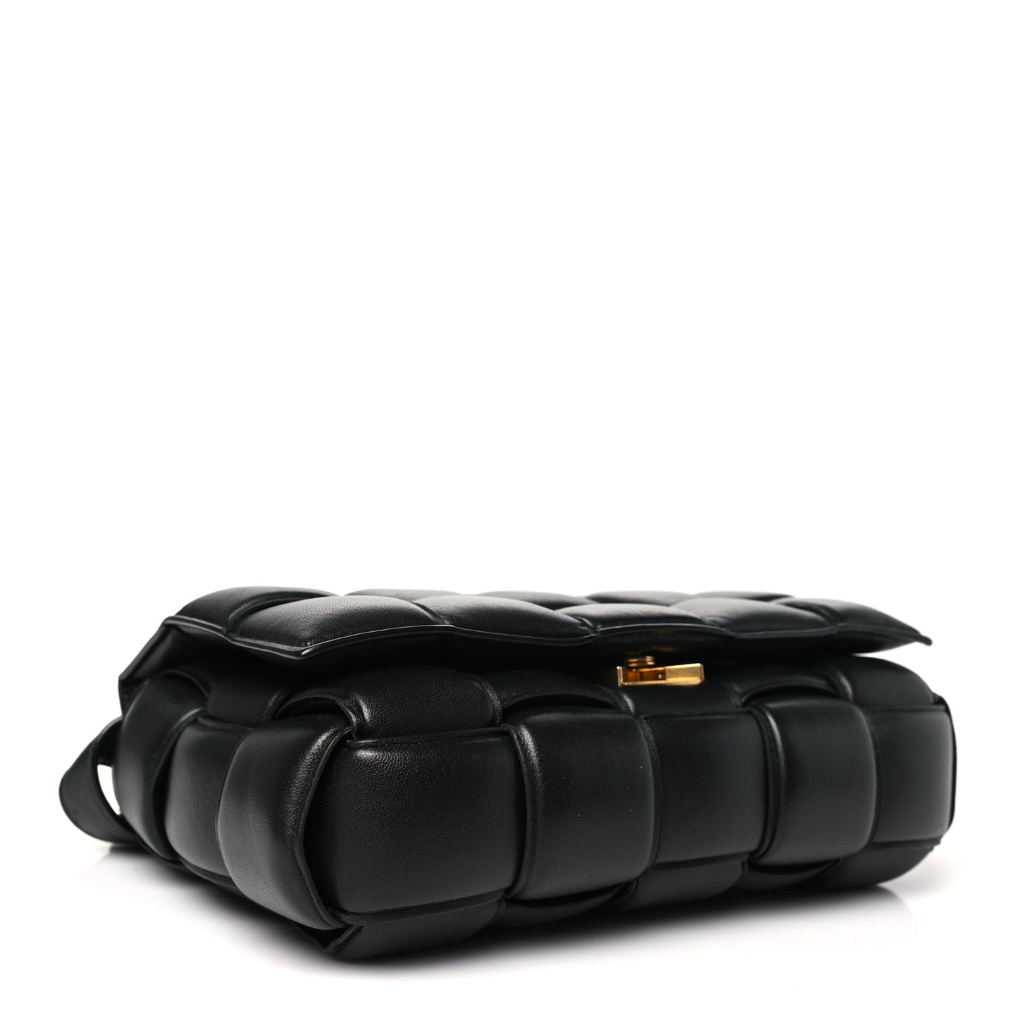 Nappa Maxi Intreccio Padded Cassette Crossbody Bag Black