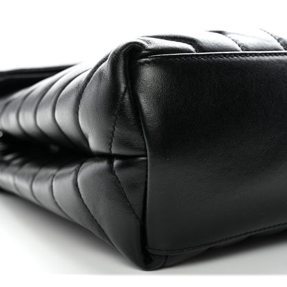Saint Laurent Calfskin Y Quilted Monogram Monochrome Medium Loulou Chain Satchel Black 9 of 11