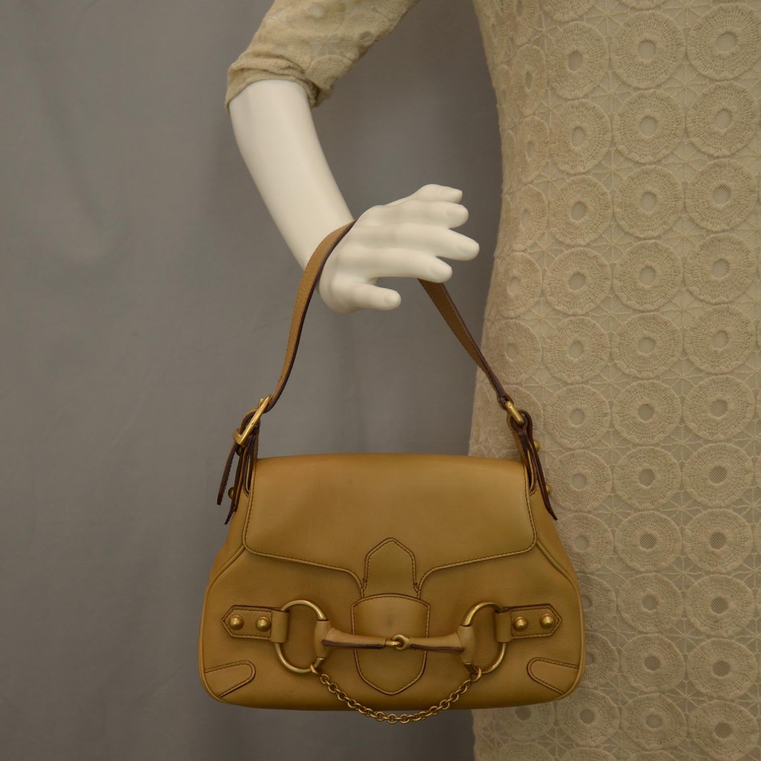 Gucci Leather Horsebit Flap Bag Tan 2 of 7