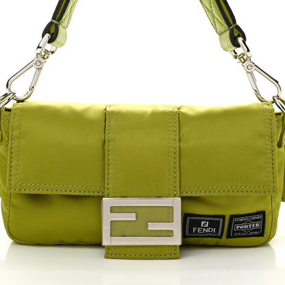 Fendi X PORTER Nylon Cuoio Roma Mini Phone Baguette Belt Bag Wasabi 8 of 10