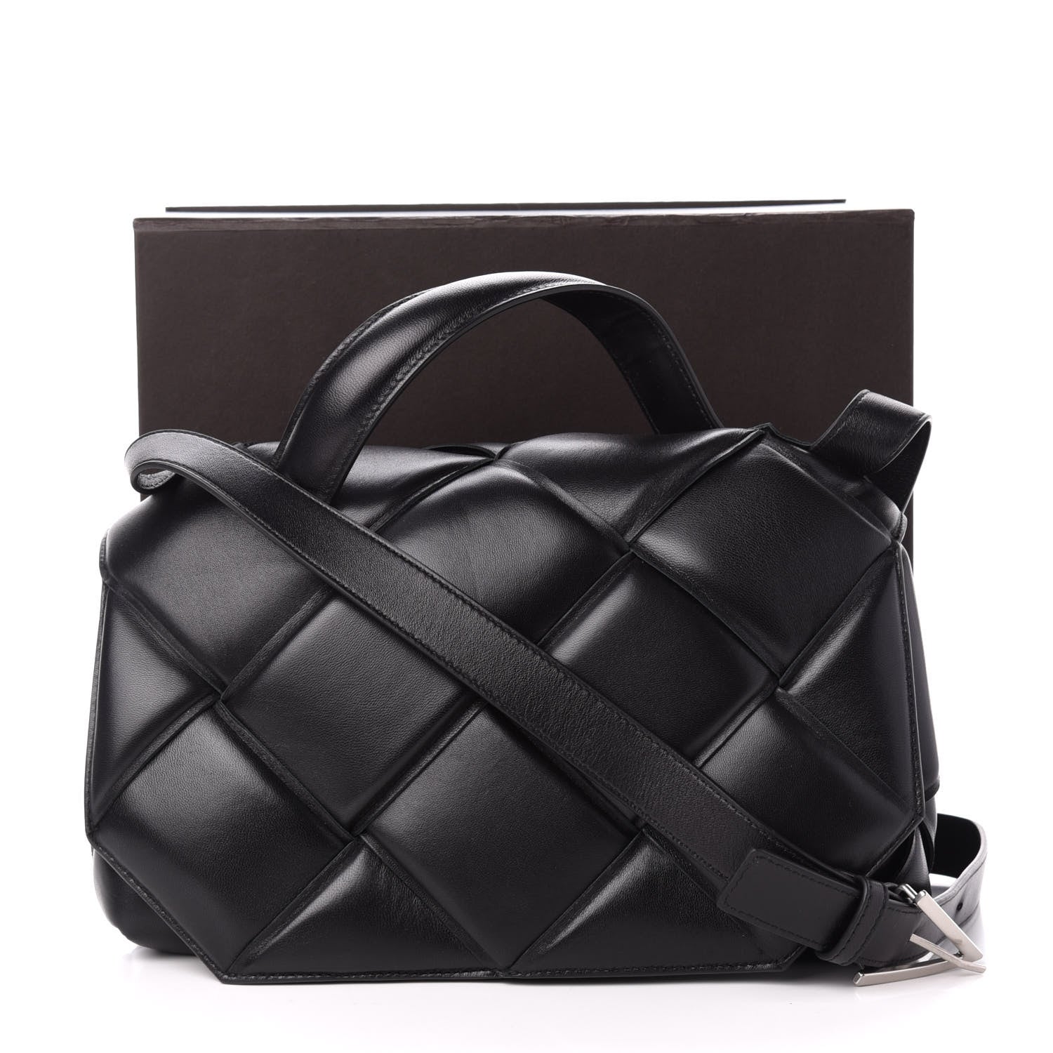 Bottega Veneta Nappa Intreccio Padded Top Handle Shoulder Bag Black 11 of 11