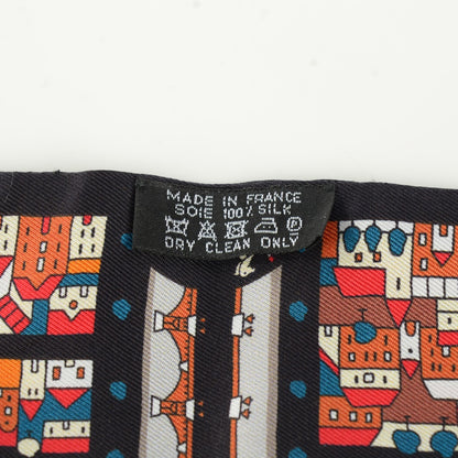 Hermes Silk Rive Droite Rive Gauche Twilly Noir Brique Bleu 5 of 5