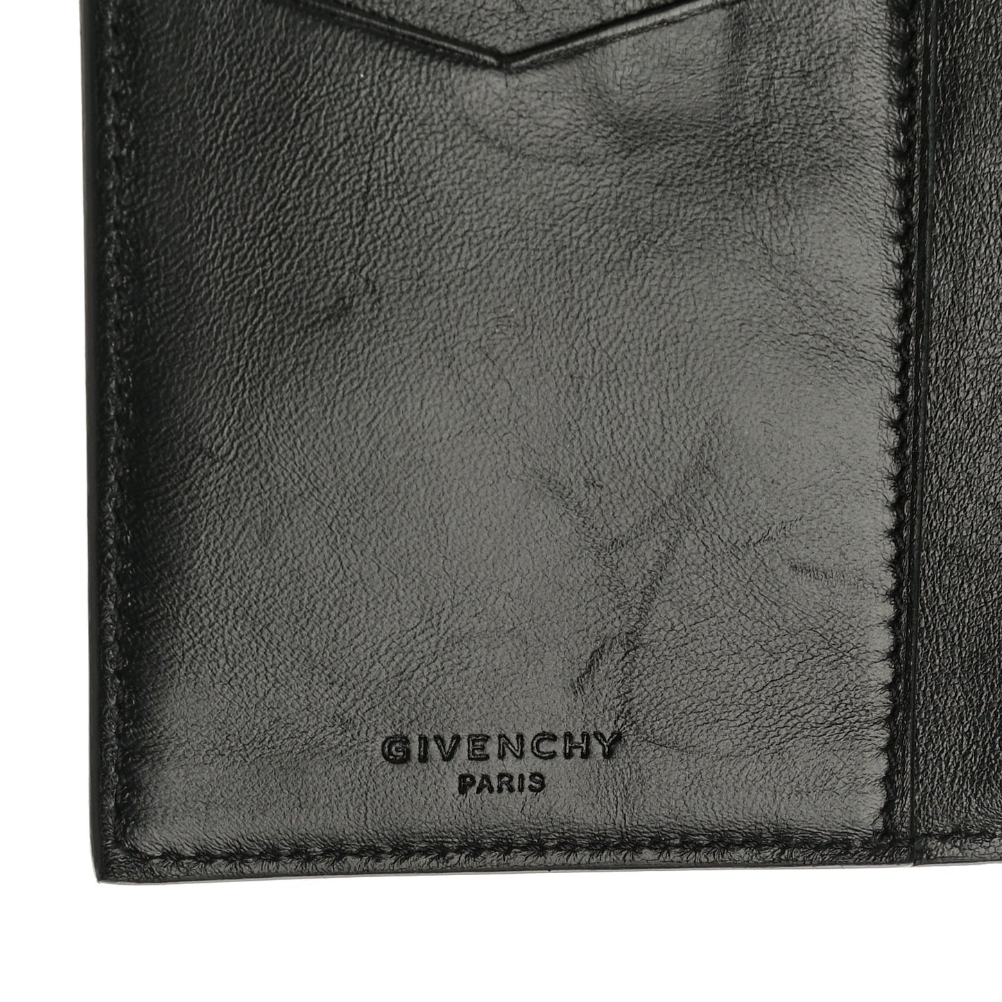 Calfskin Elastic Panel Card Case Black