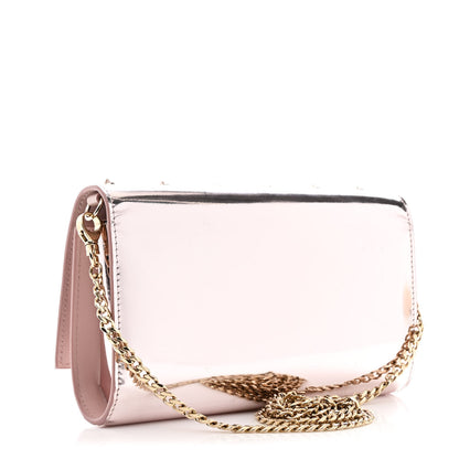 Christian Louboutin Metallic Patent Calfskin Spikes Loubinthesky Paloma Clutch Pink 3 of 11