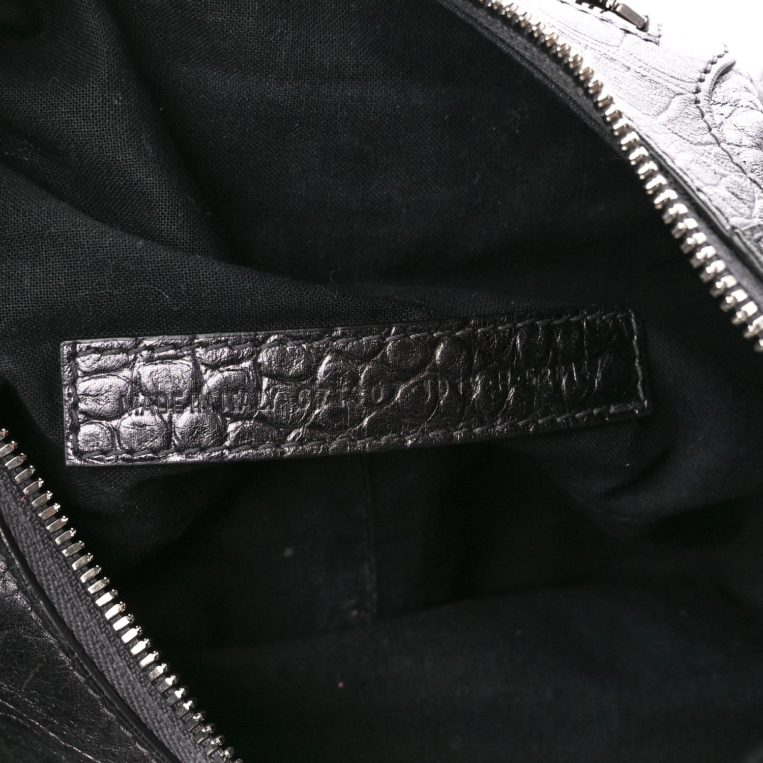 Balenciaga Metallic Calfskin Crocodile Embossed Crystal Small Le Cagole Shoulder Bag Gunmetal 7 of 14